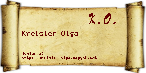 Kreisler Olga névjegykártya